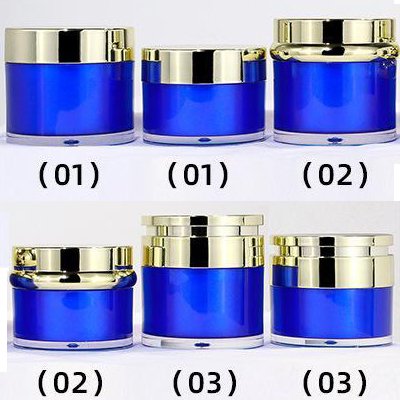 blue jar with gold cap