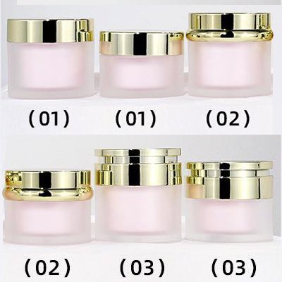 matte pink jars with gold cap