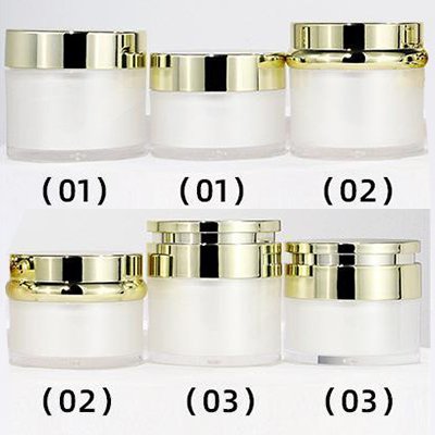 matte white jars with gold cap