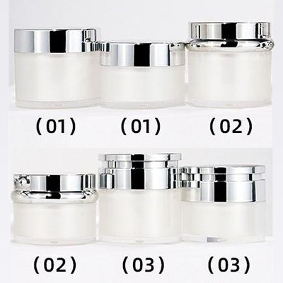 matte white jars with silver cap