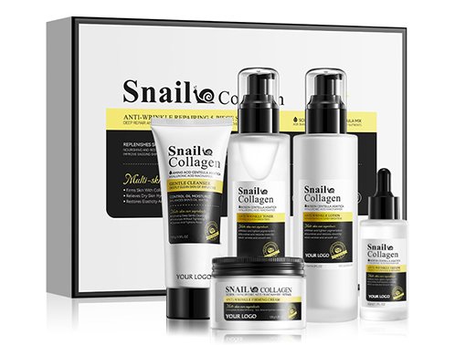 private label snail collagen skincare set