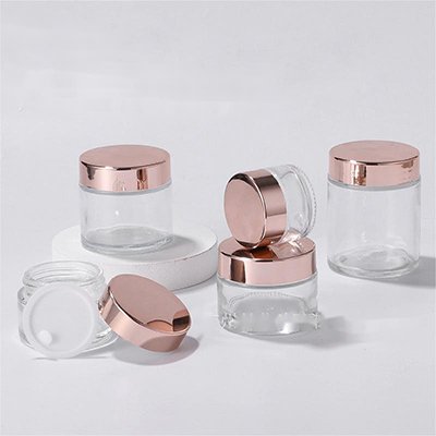 transparent jars pearlescent lid