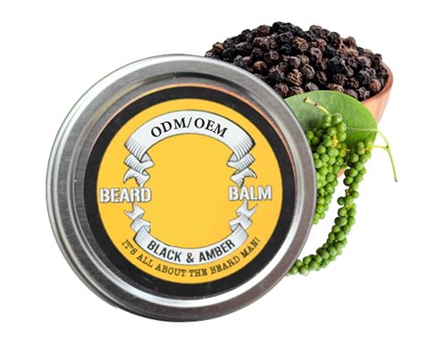 private label black & amber beard balm