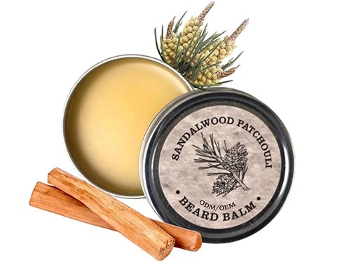 private label sandalwood & patchouli beard balm
